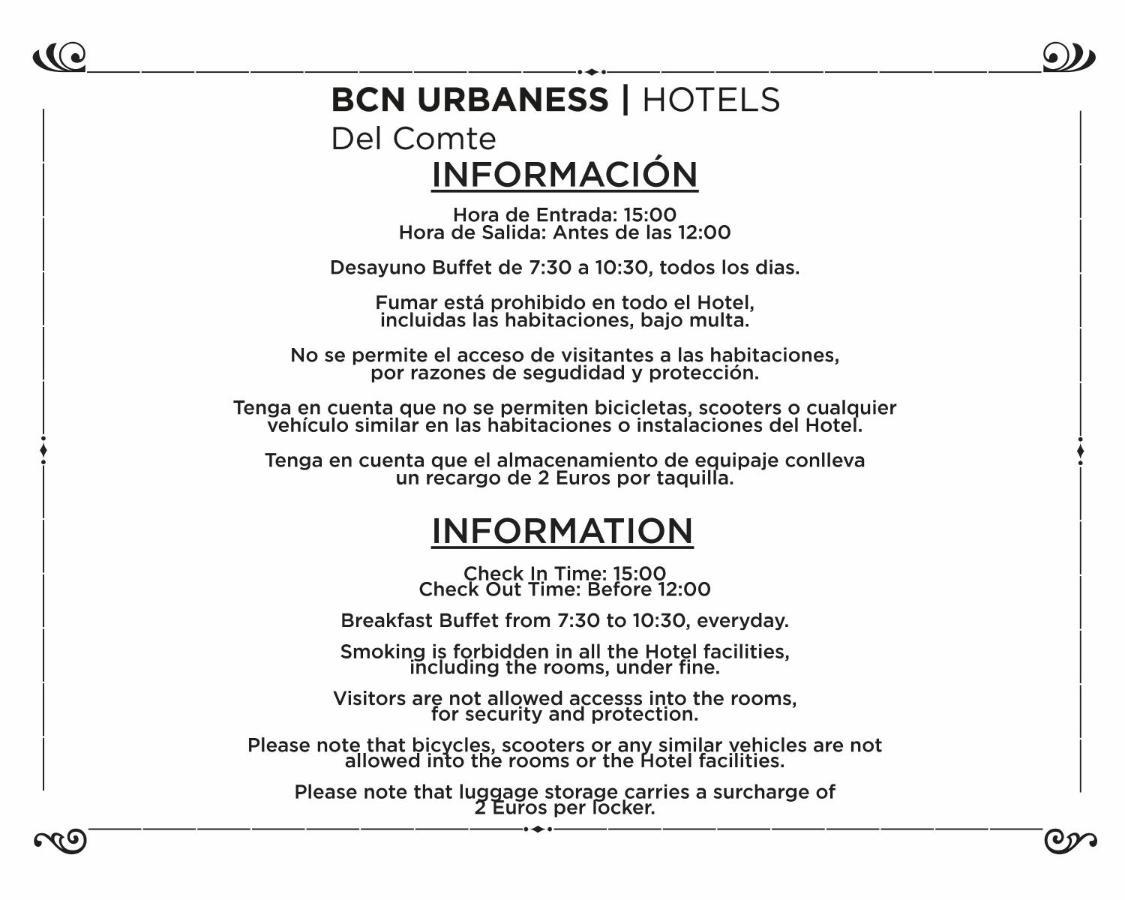 Bcn Urbaness Hotels Del Comte Barcelona Exterior foto